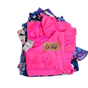 Lot Of 3 Toddler Girl's SZ 3T Swim Shirts And 2 Piece Set
